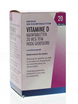 Vitamine D 20 mcg 800IE Teva 300tb