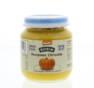 Pompoen puree 4 maanden Demeter bio Biobim 125g