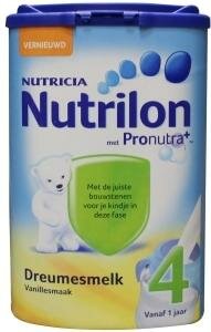 4 Dreumes vanille poeder Nutrilon 800g