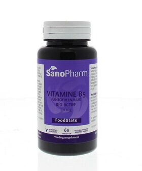Vitamine B5 pantotheenzuur 100 mg Sanopharm 60tb