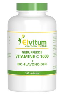 Gebufferde vitamine C 1000mg Elvitaal/elvitum 180tb