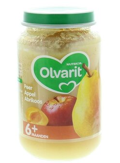 Peer appel abrikoos 6M55 Olvarit 200g