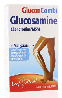 Glucosamine &amp; chondroitine msm mangaan Glucon Combi 60st
