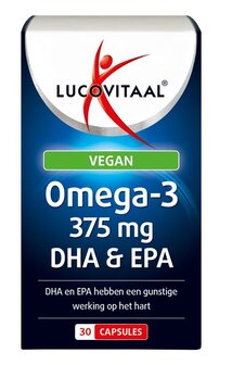 Omega 3 375mg EPA &amp; DHA vegan Lucovitaal 30ca