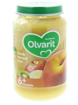 Perzik banaan kiwi 6M53 Olvarit 200g