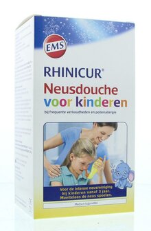 Neusdouche kind met 4 zakjes Rhinicur 1set