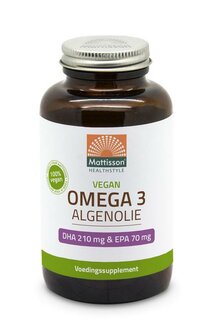 Vegan omega-3 algenolie DHA 210mg EPA 70mg Mattisson 120vc