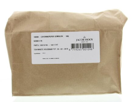 Cayennepeper gemalen Jacob Hooy 1000g