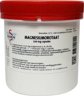 Magnesium orotaat 500mg Fagron 200ca