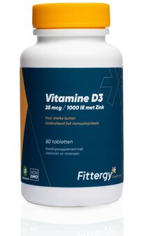 Vitamine D3 25mcg met zink Fittergy 60tb