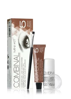 Wenkbrauwen wimperverf kit bruin Combinal 1set