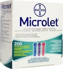 Microlet lancet gekleurd P6571 Bayer 200st