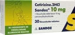 Cetirizine 2HCl 10 mg Sandoz 30tb