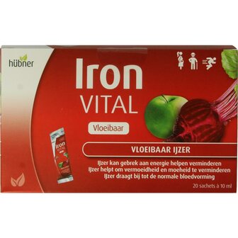 Iron vital vloeibaar ijzer 20x10ml Hubner 20st